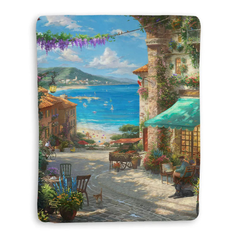 Jeté Thomas Kinkade Italian Café Sherpa