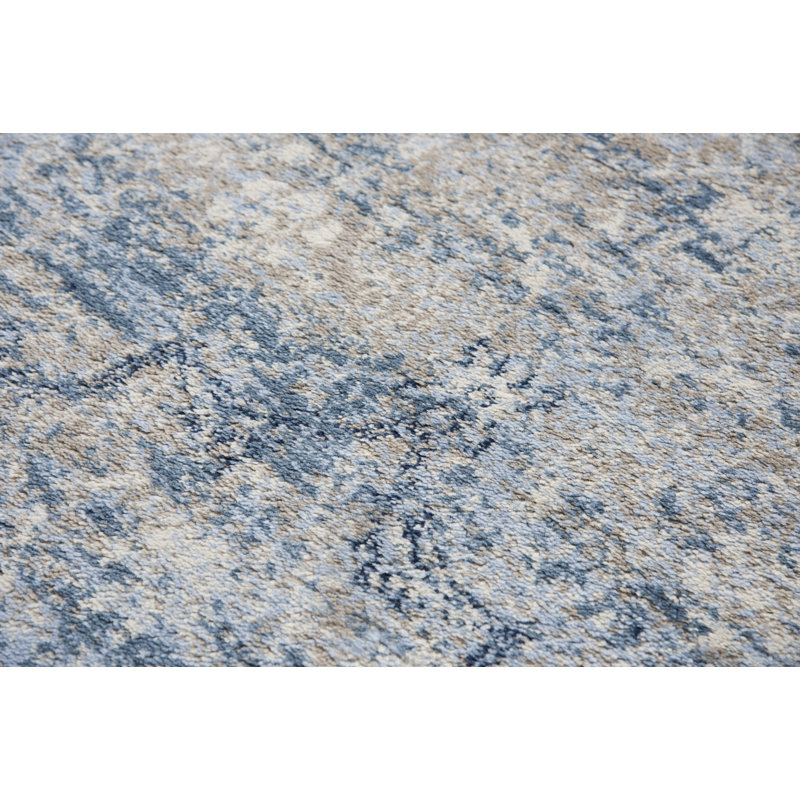 Tapis bleu abstrait Healdsburg, Rectangle 5 pi 2 po x 7 pi 3 po