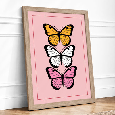 Three Butterflies Minimalist - Print