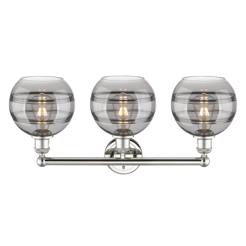 Bienes 3 - Light Dimmable Vanity Light, Polished Nickel, Light Smoke