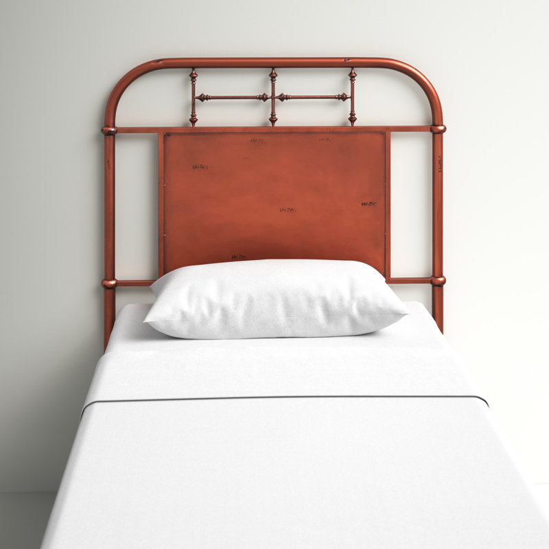  Edmund Open-Frame Twin Metal Headboard w/ Center Panel, Twin, Navy