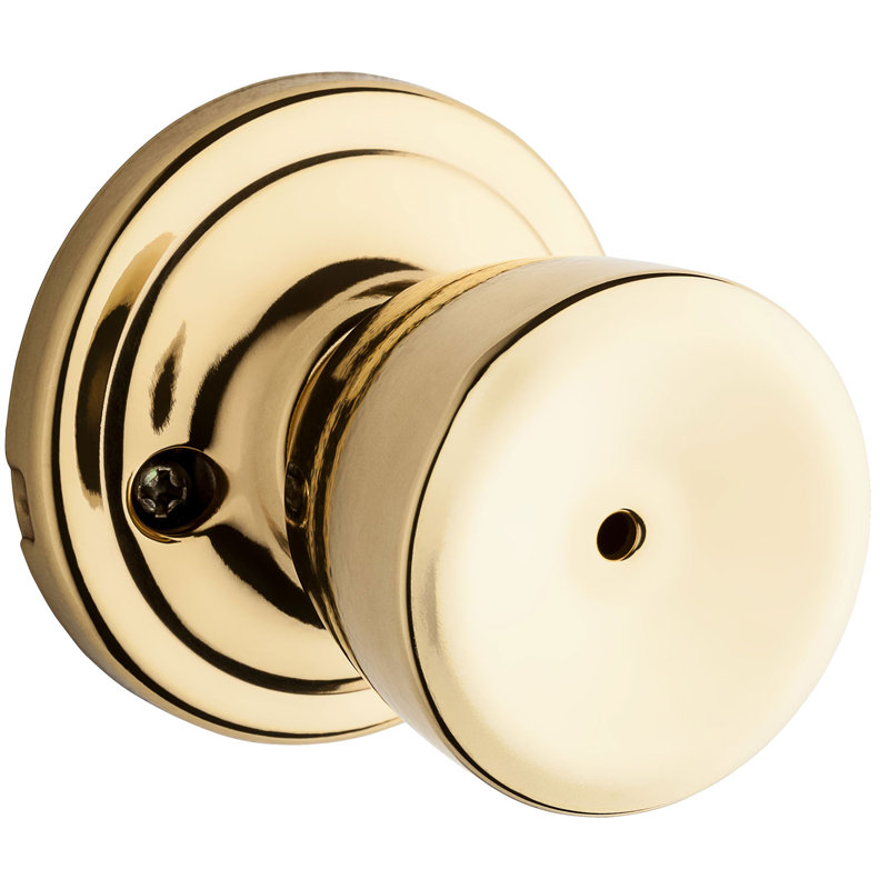 Abbey Privacy Door Knob, Polished Brass