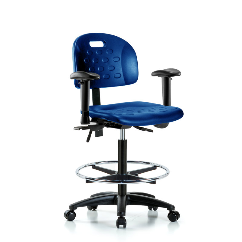 Chaise de travail ergonomique en polyuréthane, Réglable, Roulettes