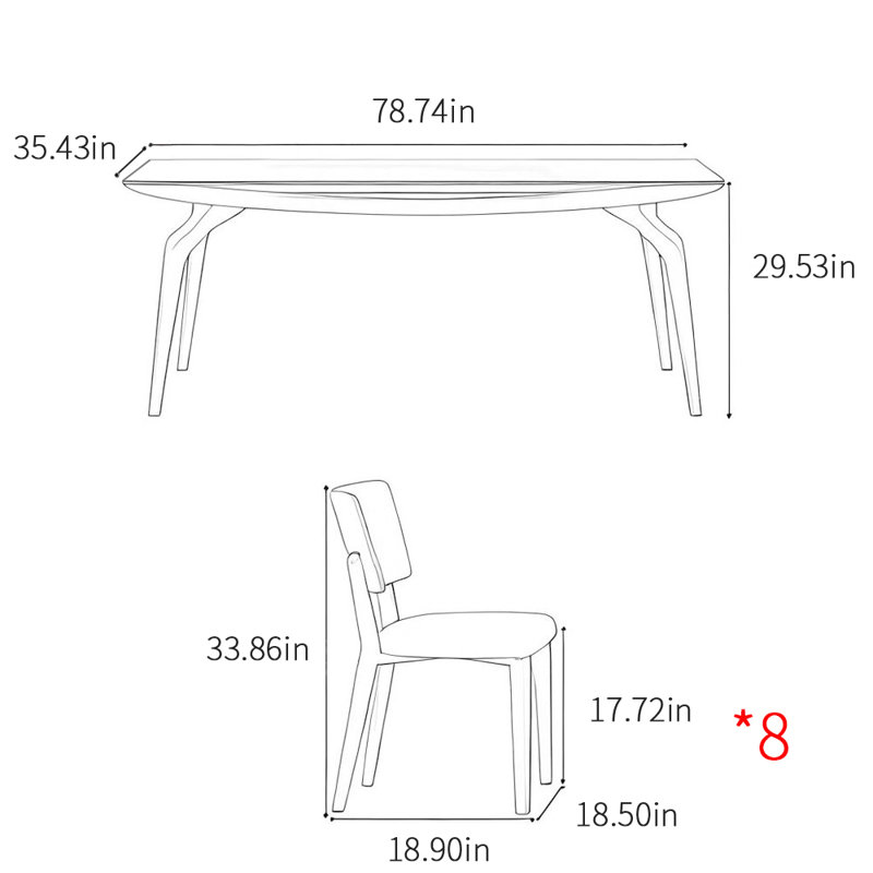 Italian style simple modern dining table sets.