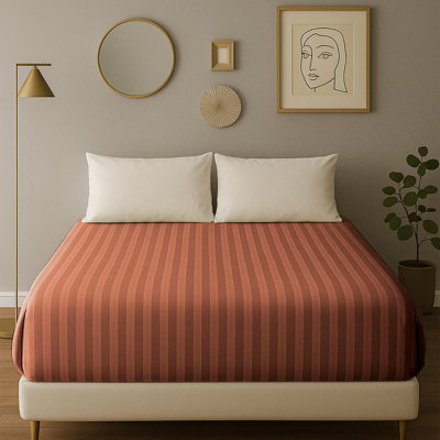 40cm Deep Pocket Microfiber Stripe Fitted Sheet