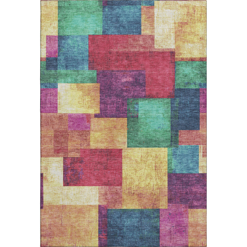 Premium Machine Washable Mouton Geometric Rug, Rectangle 10' x 14'