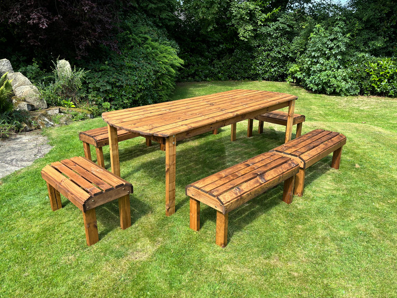 Mantua 10 - Person Wood Patio Dining Set with Oval Table