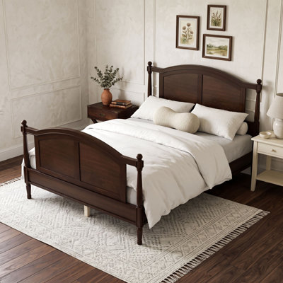 Wood Platform Bed Frame with Headboard