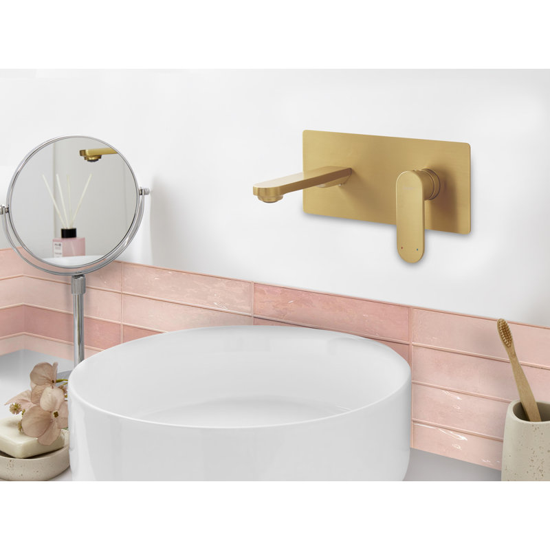 Wall Mounted Basin Mixer Tap Brass, Gold