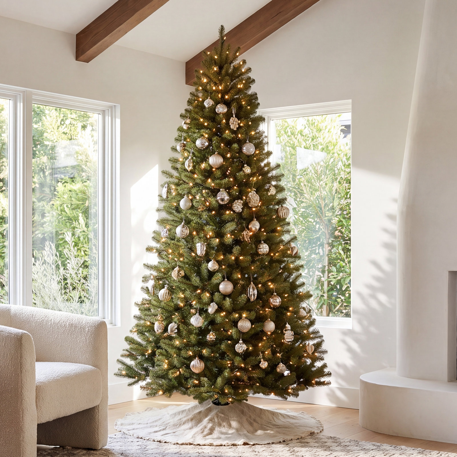  North Valley Spruce Tree with Clear Lights, 9 FT