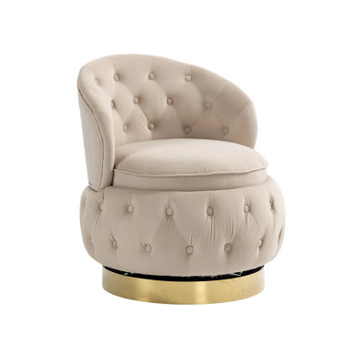 Shonya 26.77'' Wide Tufted Velvet Swivel Barrel Chair -  Mercer41, A324B84E2A434DEDB3DCDC3557FA4475