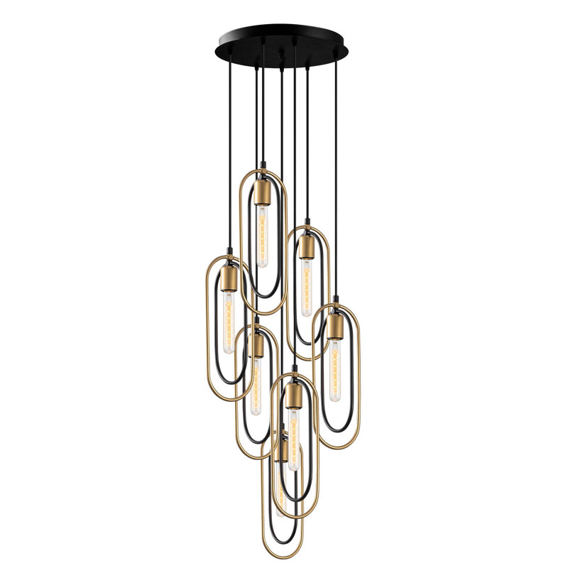 Keshawn 7 - Light Black/Gold Cluster Pendant