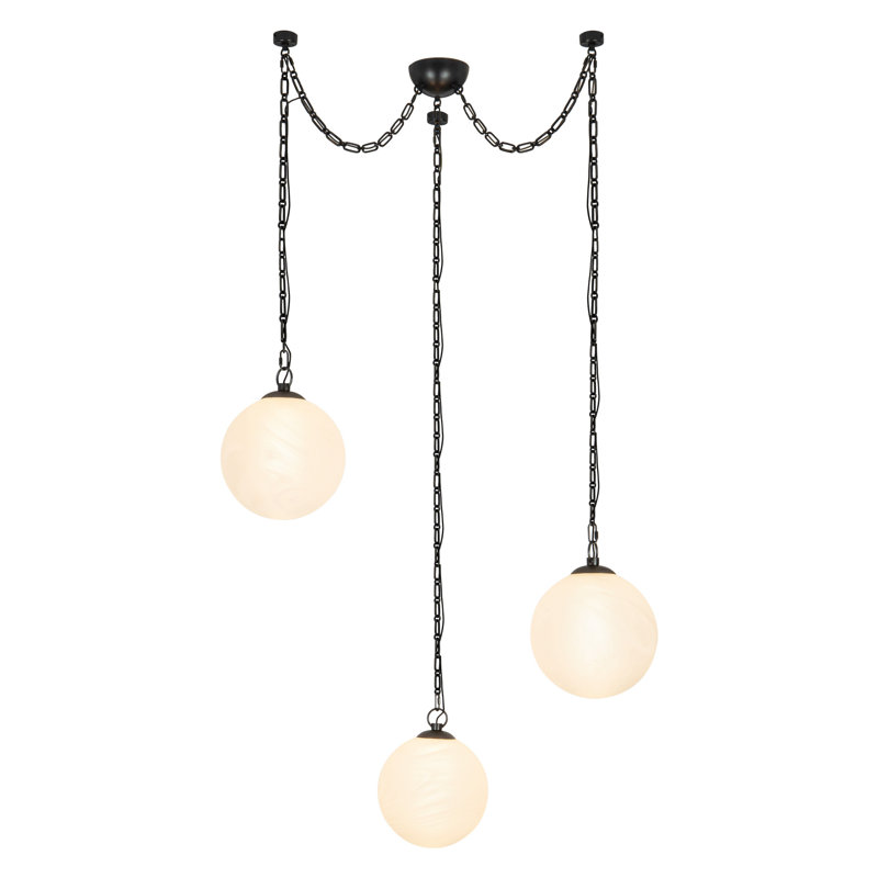 Petra 3 Light Black dimmable LED Chandelier, Oil Rubbed Bronze, 12-in
