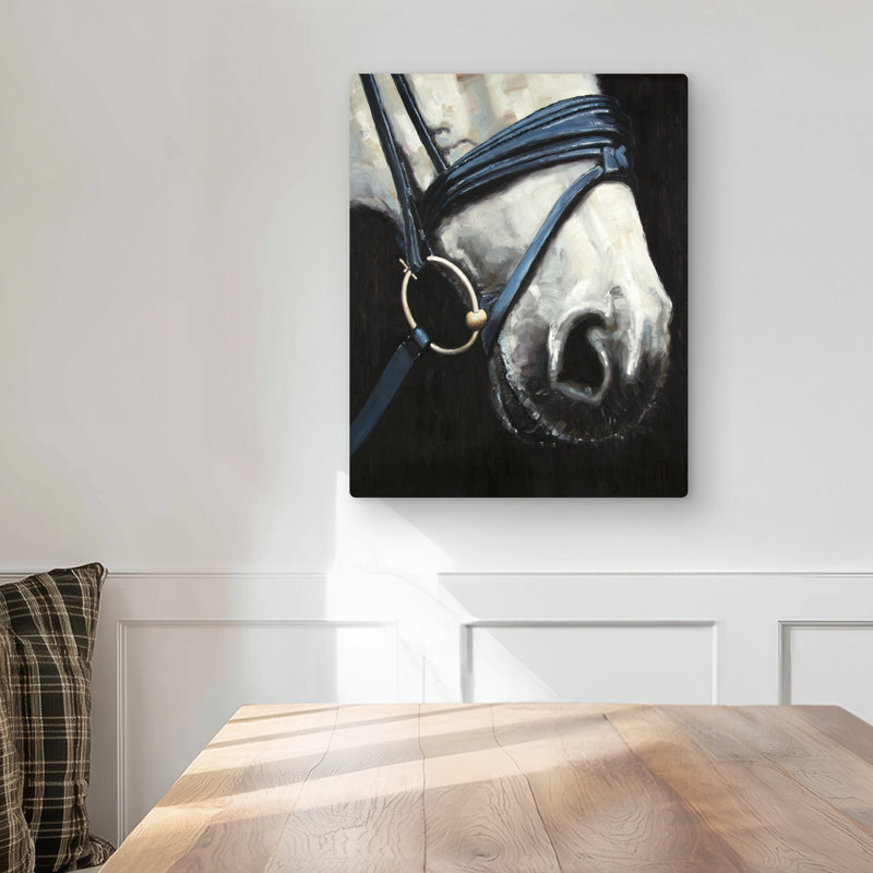 Horse with Harness - Rustic Animals Metal Print for Home Decor