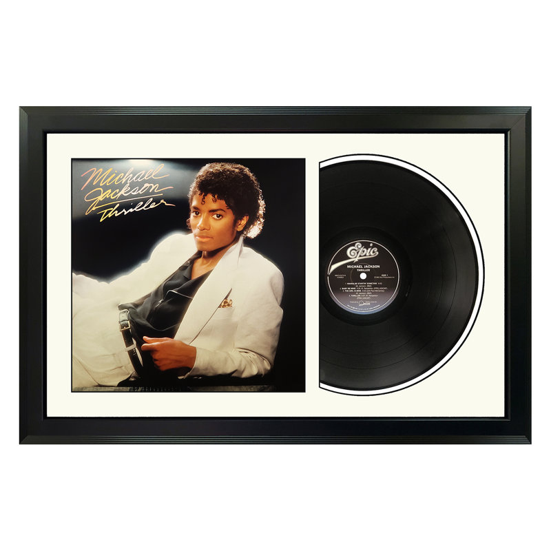 Michael Jackson "Thriller" Framed Vinyl Record Wall Art, LP Album Cover Display, Music Memorabilia Decor, Unique Gift for Vinyl Lovers