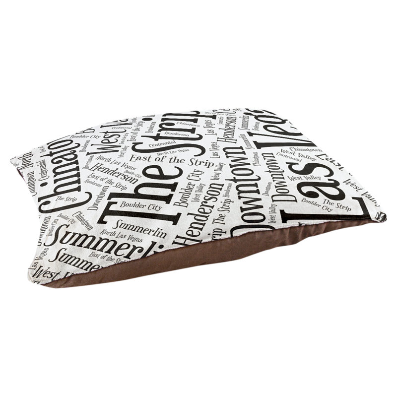 Coussin de chien « districts », Noir, Grand (l 40 po x P 30 po x H 14 po), Las Vegas