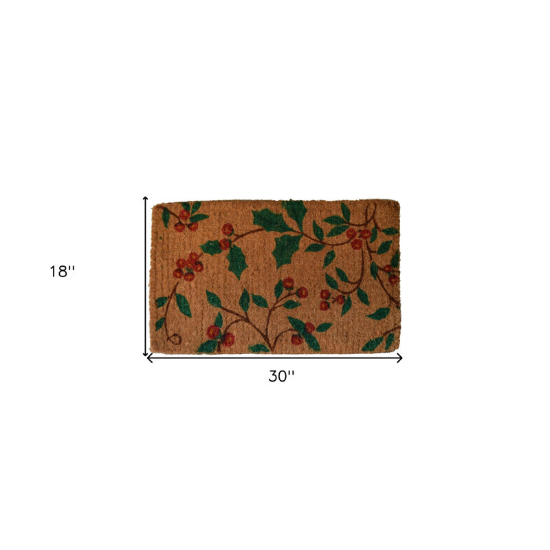 Paillasson d'extérieur 18 po x 30 po brun et vert Coir