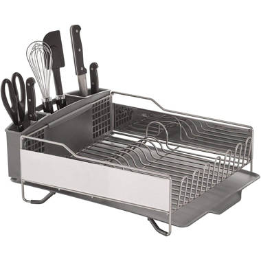 Sabatier Expandable Stainless Steel Dish Rack, 30-Inch, Black