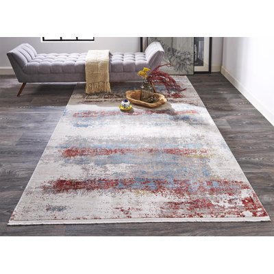 Tapis rouille / gris / bleu Whitten