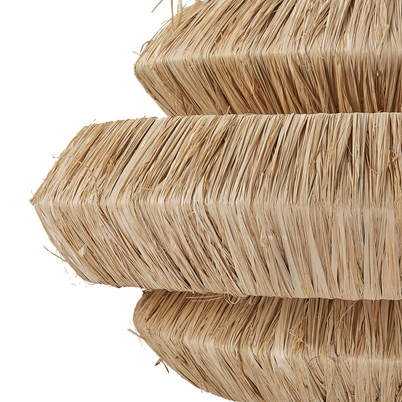 27 inch 3-Light Hand Woven Raffia Tiered Chandelier