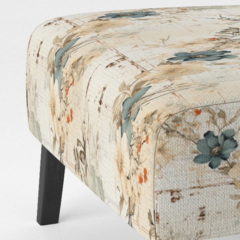 Chaise d'appoint Garden Farmhouse Floral, Harmonie florale de maison de campagne rétro beig