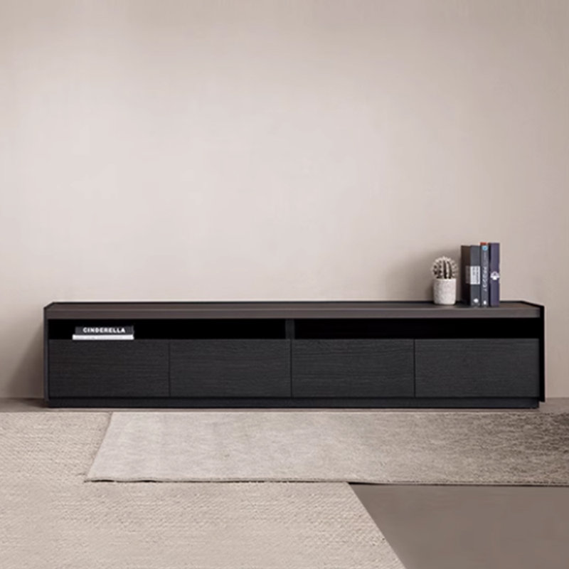 Meuble télé noir moderne de style minimaliste