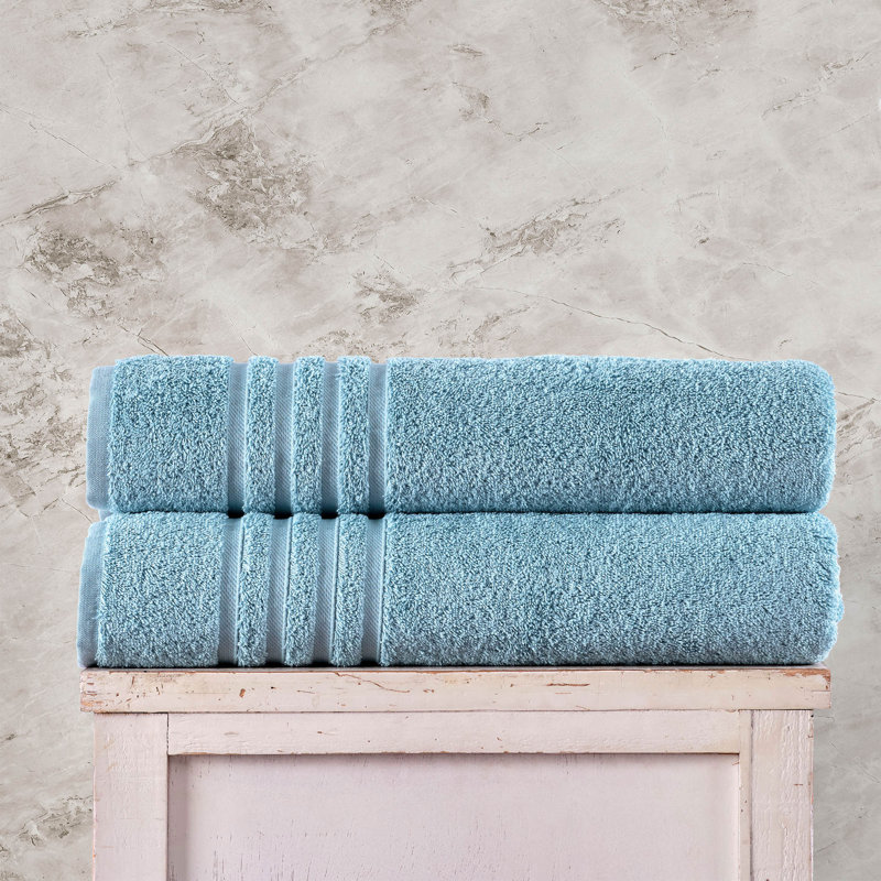 Grandes serviettes de bain géantes Jumbo, paquet de 2 serviettes de bain 100% coton doux et absorbant, Bleu