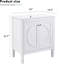 Meuble-lavabo de style rétro de 30 po en blanc, avec portes silencieuses à fermeture lente, tablette réglable, grand espace de rangement, trous de robinet pré-percés, protection contre le débordement blanc moderne avec lavabo en céramique,