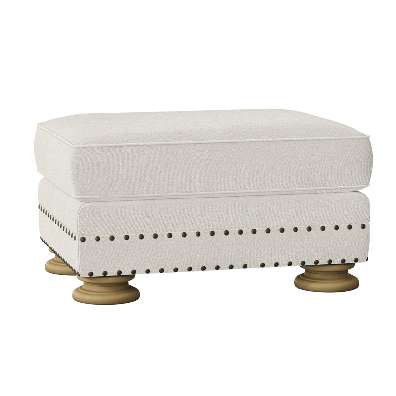 Foster Upholstered Ottoman, Antique Gold, White 5555-000