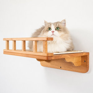 Storage Rack On Guard Rails Archie & Oscar™ Cat Perch, Cat Wall Bed, Cat Shelf Wall | Rubber Wood ...