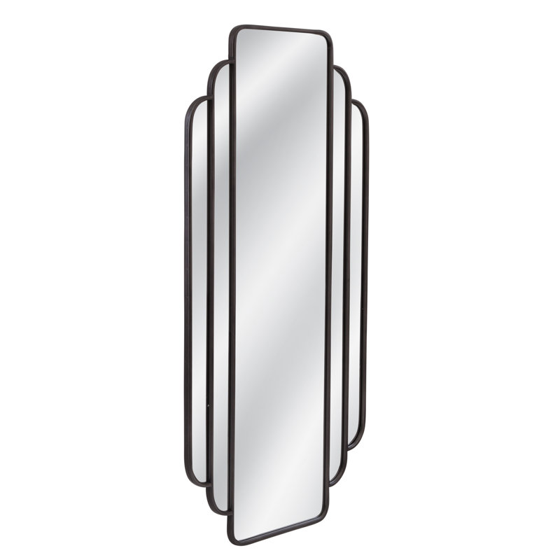 Gatsby Black Art Deco Wall Mirror with Sleek Metal Detailing – Modern