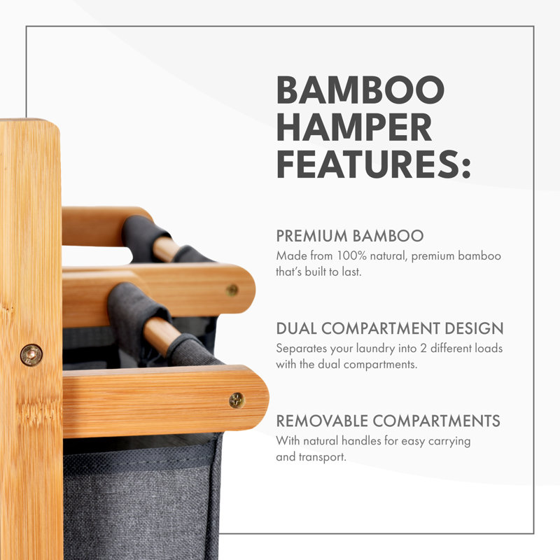 Bamboo Laundry Hamper with Handles