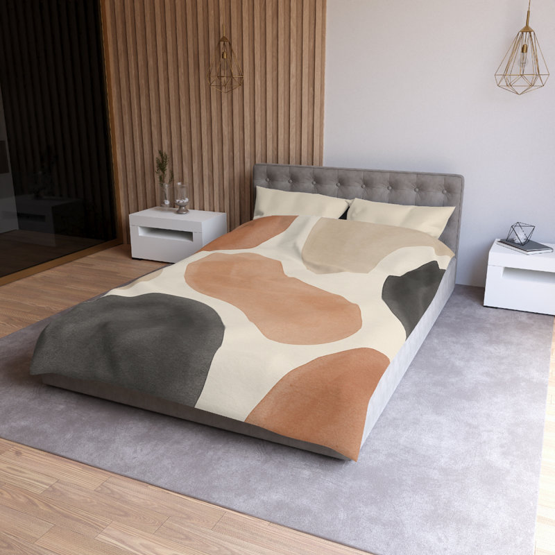 Microfiber Duvet Cover Boho Style, Design 77, Cream, Twin XL Duvet Cover