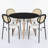 Dover 5-Piece Dining Set – Round MDF Top Table & 4 Upholstered Dining Side Chairs, Modern Dining Furniture For Kitchen And Home-570360947