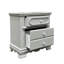Bedroom Grey Nightstand With 3 Drawers And Smooth Accessibility 3 Strong Stable Construction For