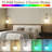 Rechargeable Wireless Wall Sconces Set With Remote Control, Dimmable RGB 15 Colours & 3 Lighting Modes, Modern Retro Design For Bedroom Living Room Entryway