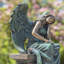 Statue de jardin ange sur piédestal en magnésium-1639652555