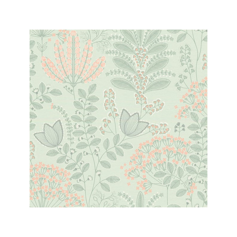 Flourish 10.05m x 53cm Wallpaper Roll, Green