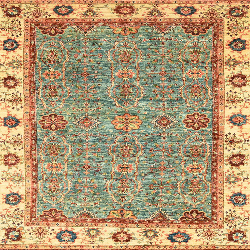 Tapis abstrait moderne 3194, Carré 7 pi
