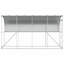 Against Wall Chicken Coop Silver Galvanised Steel Outdoor Modern Stable