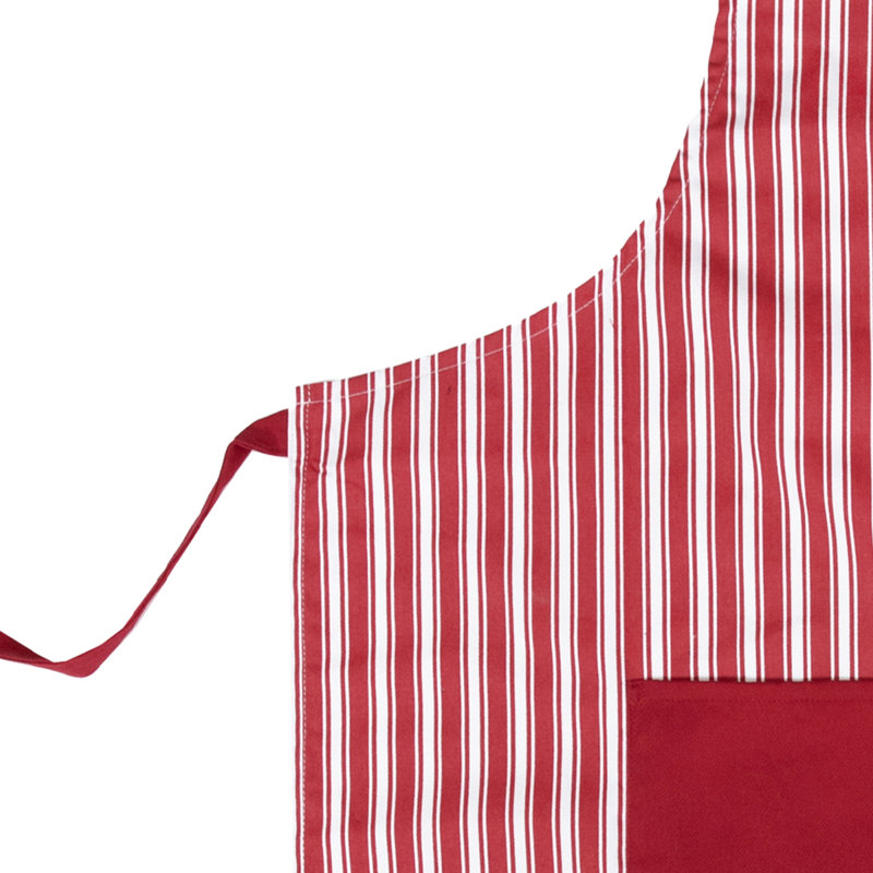 Adjustable Striped Apron, Red/White