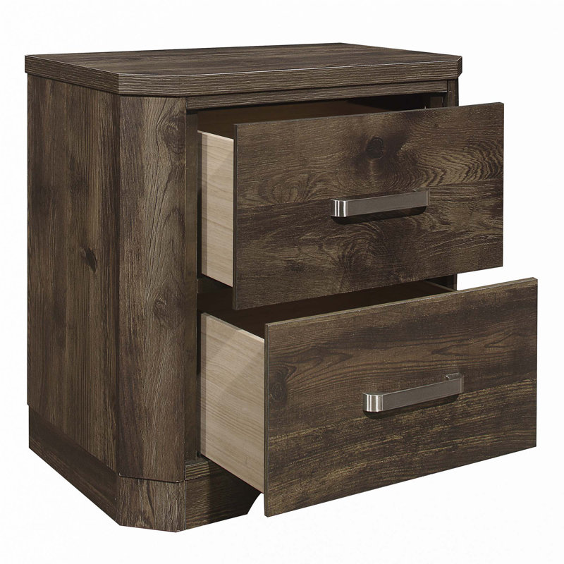 Rustic Brown Finish Nightstand