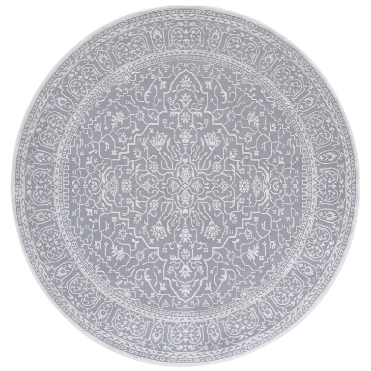 Calidia Floral Light Gray/Cream Area Rug