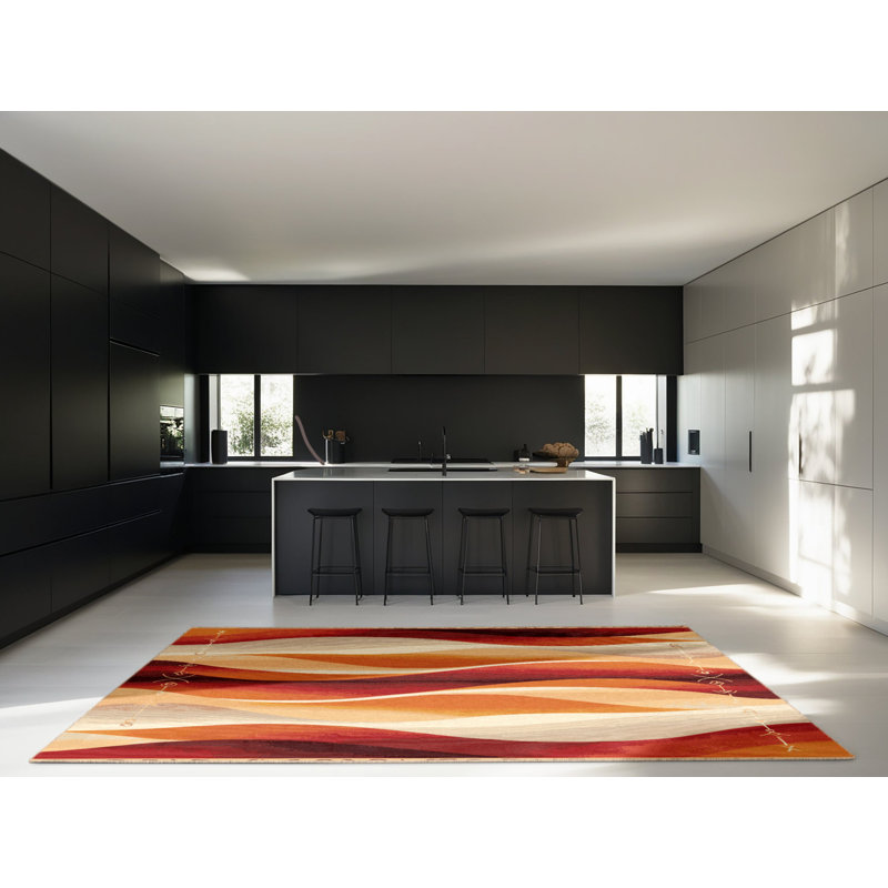 Crimson Veil Rug, Square 6'