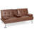 Maggie Twin 66'' Faux Leather Convertible Sofa-1687317401