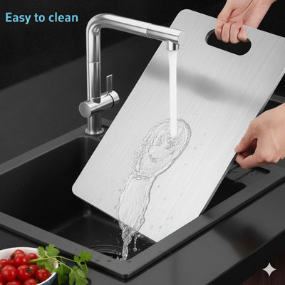 [Pure Titanium Cutting Board] 2025 New Upgrade 100% Pure Titanium Cutting Boards Set Of 3, Double Sided Durable Metal Cutting Board, Large/Medium/Small Titanium Cutting Board For Kitchen