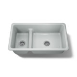 Iron Tones 33" L x 18.75" W Large/Medium Double-Bowl Kitchen Sink