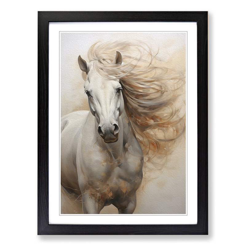 Horse Informel - Single Picture Frame Print on Wood