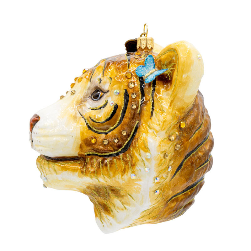 6.5'' Handmade Handblown Glass, Enamel / Lacquer, Crystal, Glitter Animals Hanging Figurine Ornament