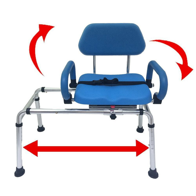 Premium Safety Swivel Seat Transfer Bench with Padded Aluminum Frame